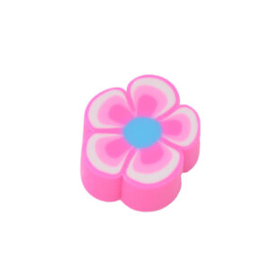 Roze/witte/blauwe polymeer kraal - bloem