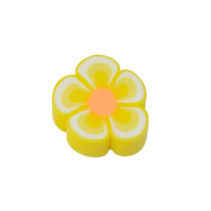Gele/witte/oranje polymeer kraal - bloem