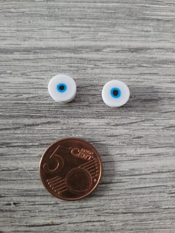 Blauwe/witte/zwarte ronde polymeer kraal - oog