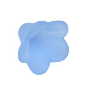 Blauwe acryl kraal - bloemkapje