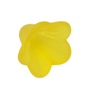 Gele acryl kraal - bloemkapje