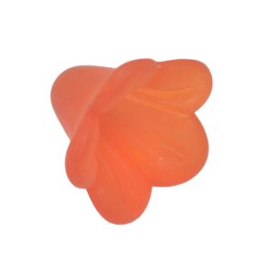 Oranje acryl kraal - bloemkapje