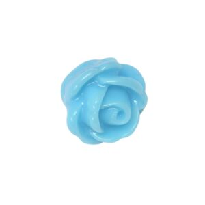 Blauwe acryl kraal - roos