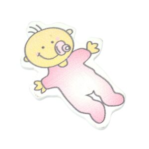 Roze/witte cabochon - baby meisje