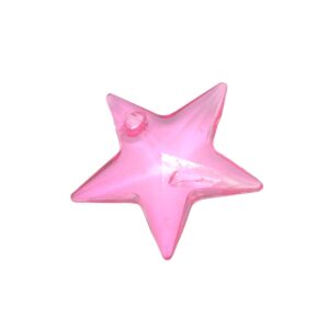 Roze kunststof kraal - ster