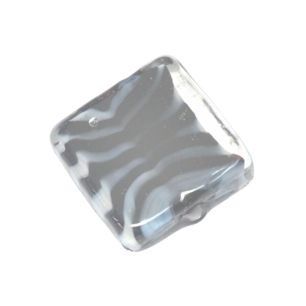 Zwarte/witte/kristal kleurige vierkante glaskraal