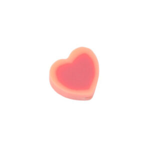 Oranje/rode polymeer kraal - hart