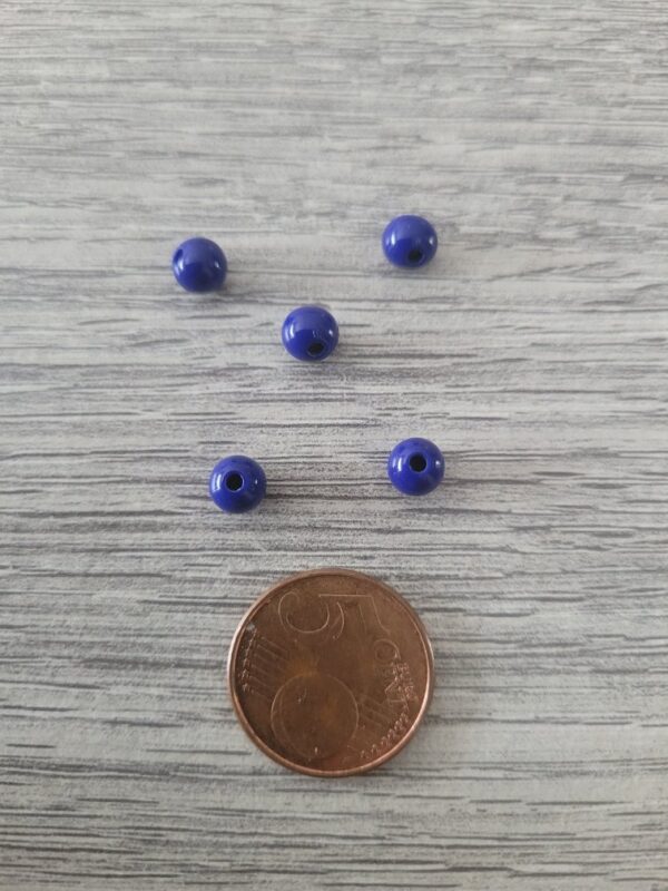 Donkerblauwe ronde acryl kraal