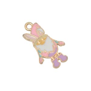 Goudkleurige/roze/blauwe/paarse/witte bedel - kabouter met konijnenoren