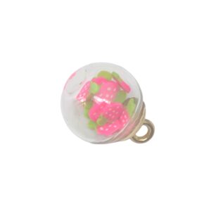 Goudkleurige/kristal kleurige/roze/groene/witte ronde hanger - aardbei