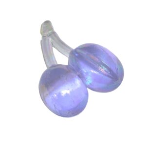 Blauwe/paarse kunststof kraal - kers