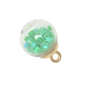 Groene/kristal kleurige ronde hanger - ster