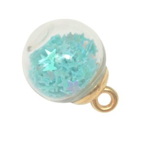 Turquoise/kristal kleurige ronde hanger - ster