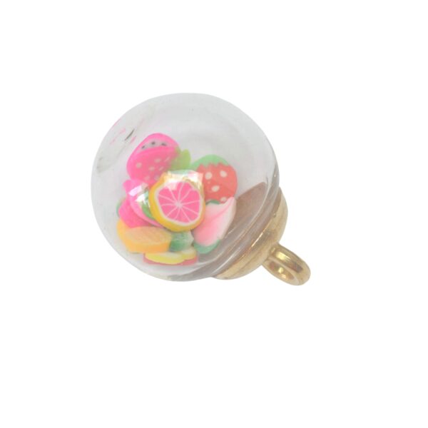 Multicolor/kristal kleurige ronde hanger - verschillend fruit