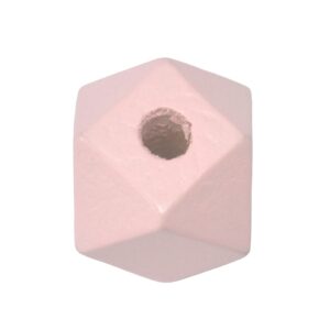 Roze diamantvormige houten kraal