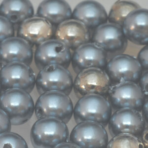 Mix grijze/zilverkleurige ronde kunststof kralen