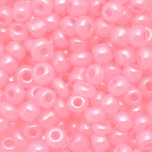 Roze mix rocailles (blinkend) (doosje) - 15 gr