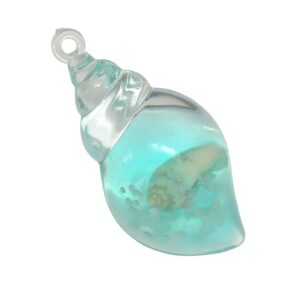 Kristal kleurige/turquoise acryl hanger - schelp