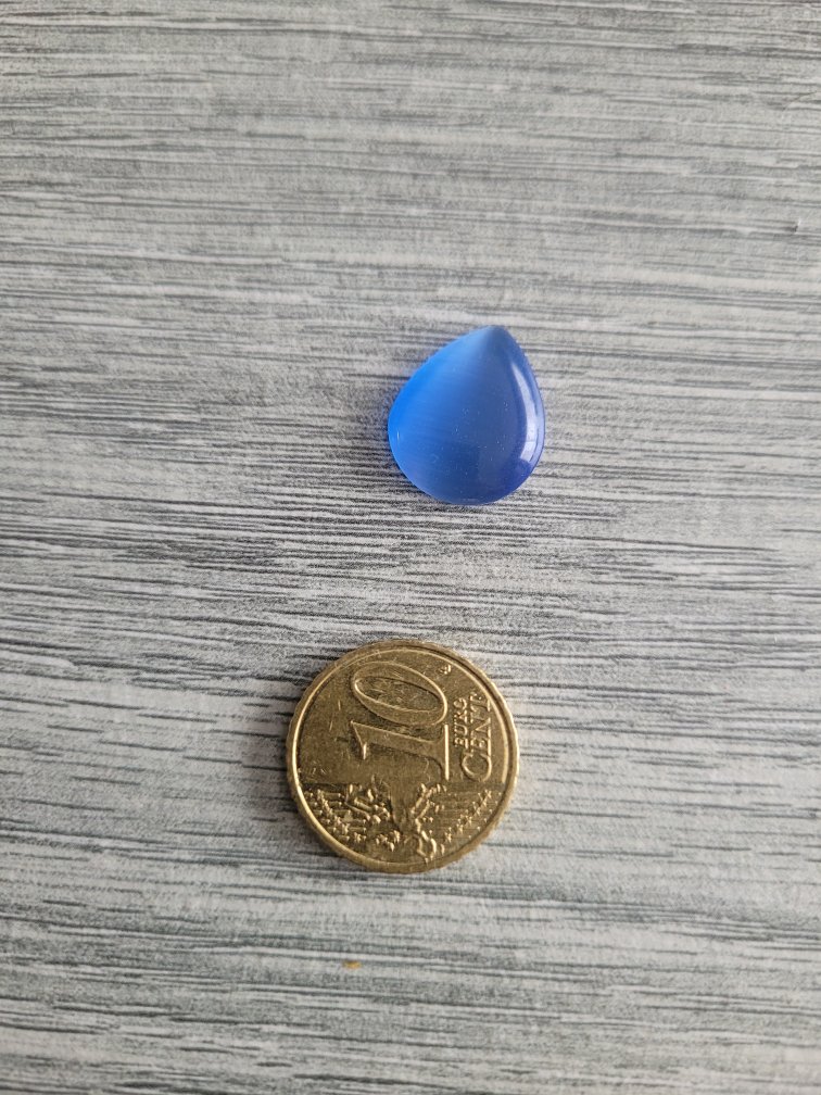 Blauwe cabochon - druppel