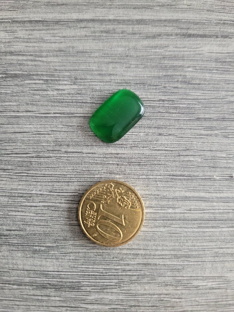 Groene rechthoekige cabochon