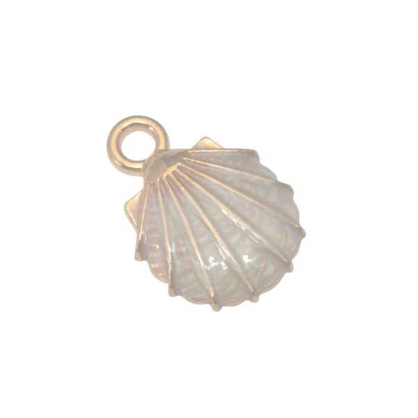 Goudkleurige/witte bedel - schelp