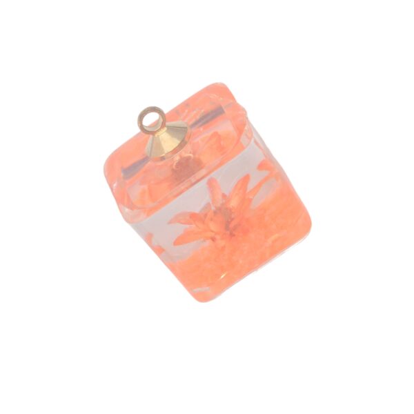 Goudkleurige/kristal kleurige/oranje hanger - bloem