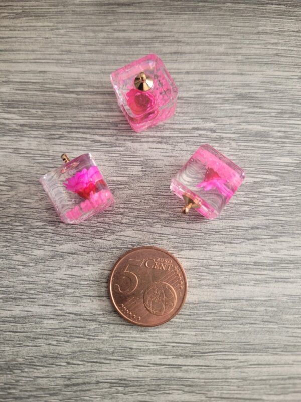 Goudkleurige/kristal kleurige/roze hanger - bloem