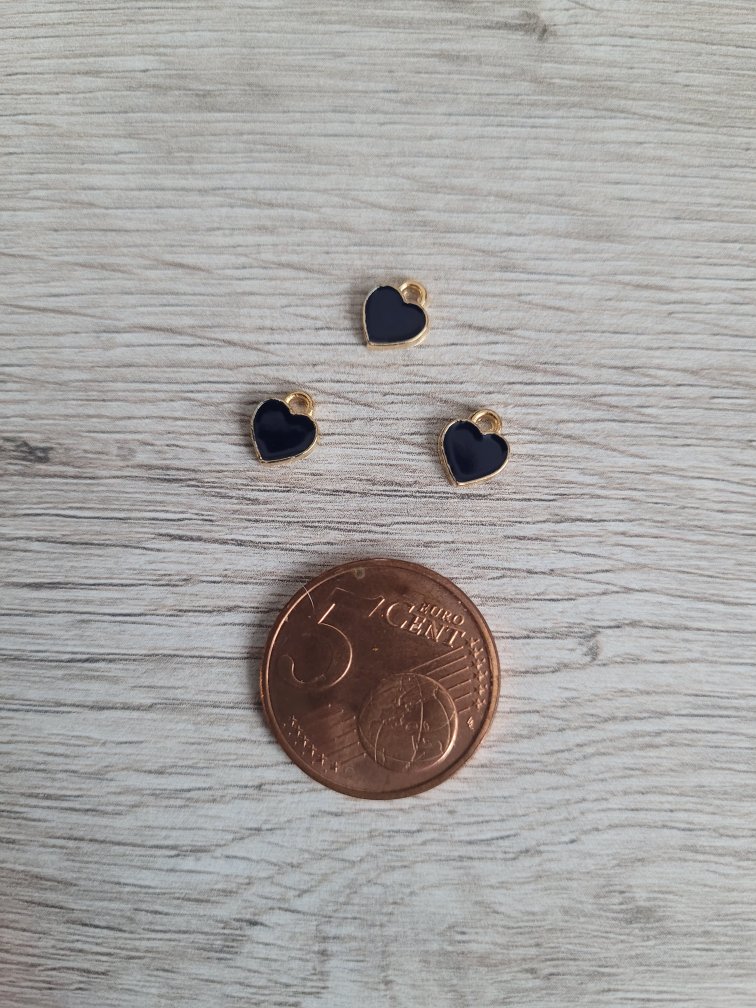 Blauwe/goudkleurige bedel - hart