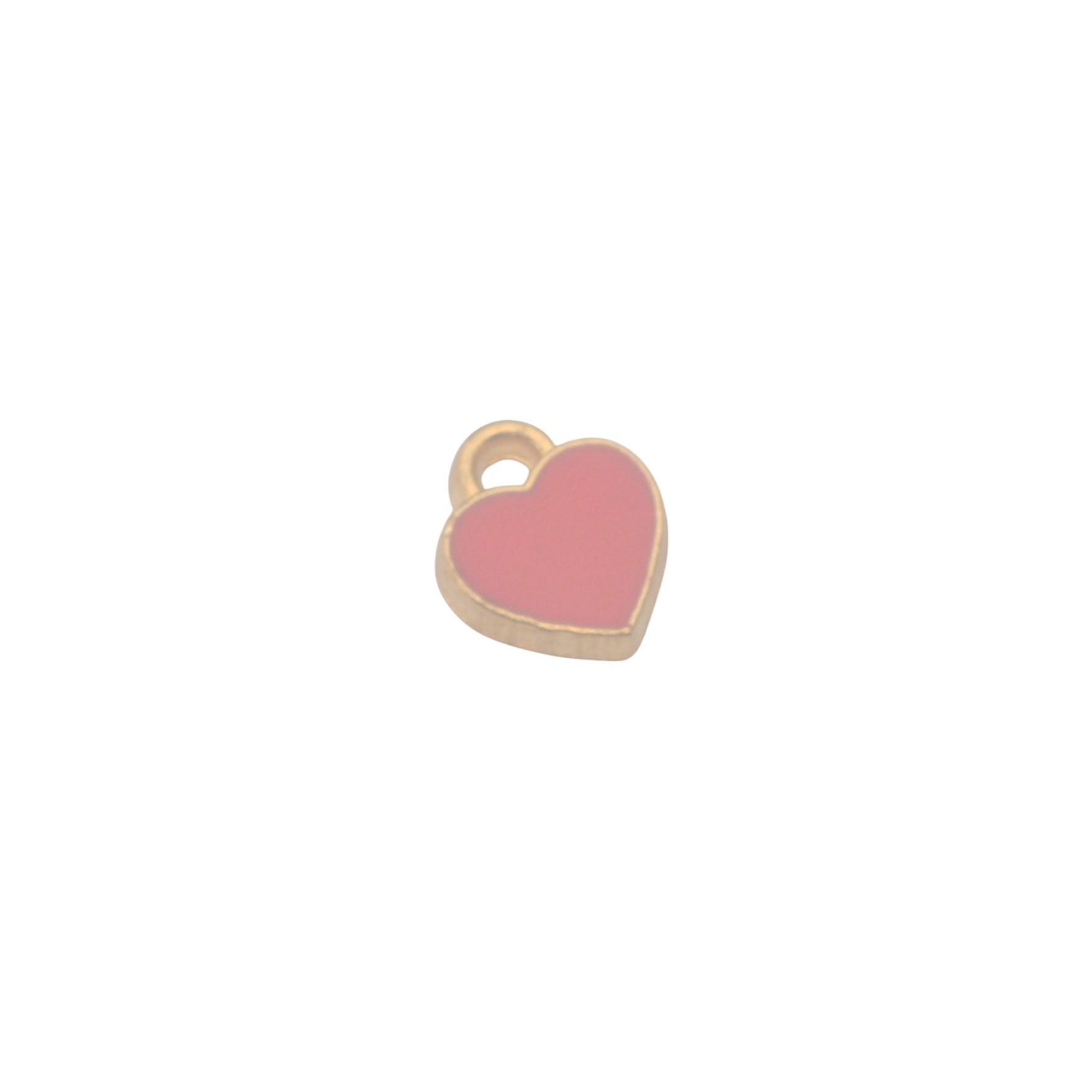 Roze/goudkleurige bedel - hart