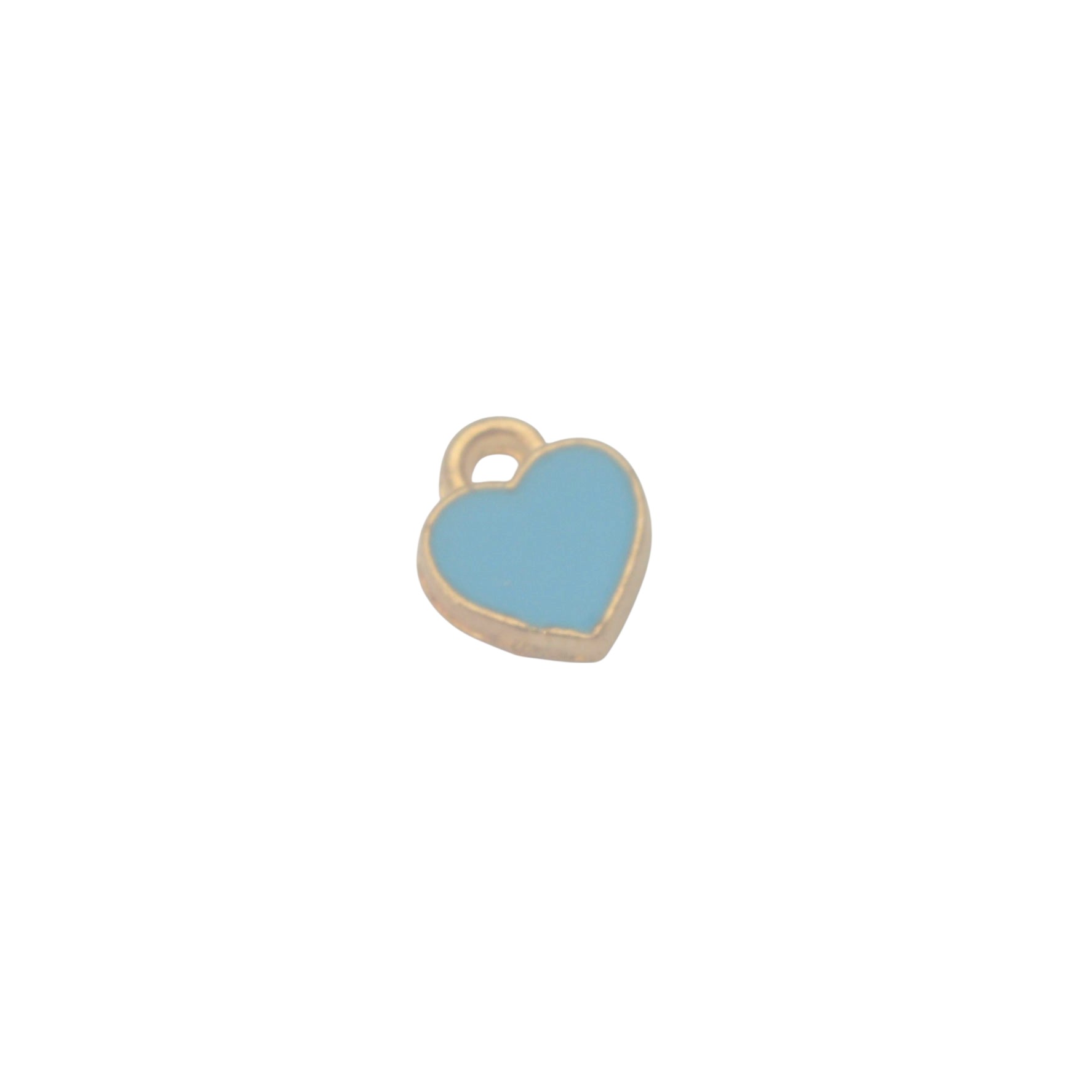 Turquoise/goudkleurige bedel - hart