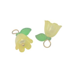 Gele/goudkleurige hanger - bloem
