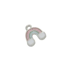 Zilverkleurige/rode/blauwe/groen/witte/rode bedel - regenboog
