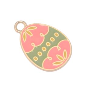 Goudkleurige/roze/groene bedel - paasei