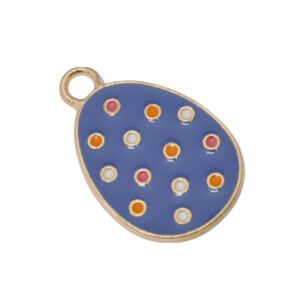 Goudkleurige/gele/blauwe/oranje/blauwe bedel - paasei