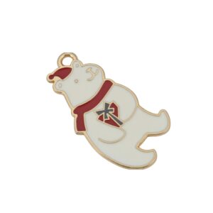 Goudkleurige/rode/zwarte/witte bedel - ijsbeer